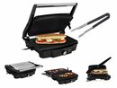 Bild 1 von Tristar Kontaktgrill, 1500 W, Elektro Kontaktgrill mit Grillzange Low fat Indoorgrill Panini Multigrill Snackmaker Tischgrill 2000Watt