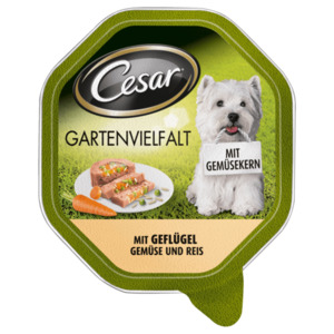 Cesar Hundefutter Gartenvielfalt mit Geflügel, Gemüse & Reis 150g