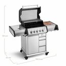 Bild 3 von BURNHARD Gasgrill Earl, Backburner 3,5 kW & Infrarotbrenner 4,5 kW, Gas Grill mit drei Schubladen, UV-beständiger Abdeckhaube und weiterem Zubehör, Gasgrill 3 Brenner Heckbrenner - Gasgrill mi