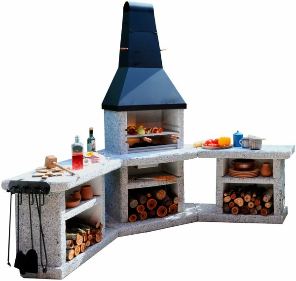 Bild 1 von WELLFIRE Grillkamin Außenküche Toskana Quatro, BxTxH: 188x73x216 cm