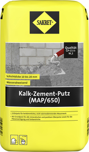 Sakret Kalk-Zement-Putz (MAP/650) 25 kg Sack grau 1,0 mm