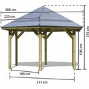 Bild 3 von Karibu Pavillon Akershus 2 Kesseldruckimprägniert 370 cm x 324 cm
