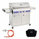 Bild 1 von TAINO Gasgrill PLATINUM 6+2, Gasgrill mit Abdeckhaube, Gasdruckminderer und Gasschlauch, Piezozündung, Grillfläche: 92x42 cm, Sear-Brenner bis 800°C