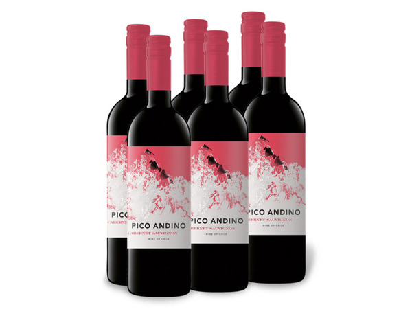 Bild 1 von 6 x 0,75-l-Flasche Pico Andino Cabernet Sauvignon Chile, Rotwein