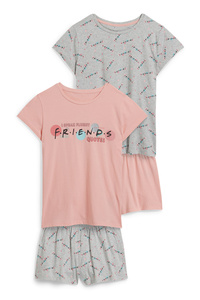 C&A Multipack 2er-Friends-Shorty-Pyjama-4 teilig, Rosa, Größe: 176
