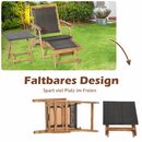 Bild 3 von COSTWAY Gartenliege, klappbar, rattan mit Tisch&Fußstütze, 5-fach verstellbar