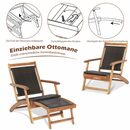 Bild 4 von COSTWAY Gartenliege, klappbar, rattan mit Tisch&Fußstütze, 5-fach verstellbar