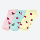 Bild 1 von Mädchen-Sneaker-Socken mit Früchte-Muster, 3er-Pack