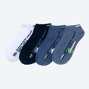 Herren-Sneaker-Socken mit Sport-Schriftzug, 4er-Pack