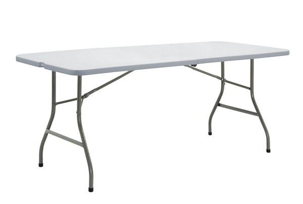 Bild 1 von METRO Professional Outdoor Banketttisch, Stahl / Polyethylen, 183 x 75 x 74.3 cm, klappbar, wetterfest, weiß
