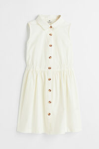 H&M Blusenkleid aus Baumwolle Naturweiß, Kleider in Größe 110. Farbe: Natural white