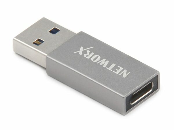 Bild 1 von Networx USB-Adapter, USB-A auf USB-C, Aluminium, space grau