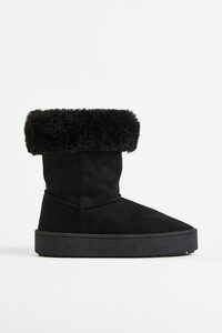 H&M Boots mit warmem Futter Schwarz, Stiefel in Größe 35. Farbe: Black