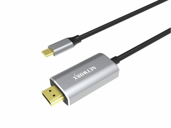 Bild 1 von Networx USB-C-Datenkabel, USB-C auf HDMI, 4K x 60 Hz, 1,8 m, grau