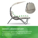 Bild 2 von LECO ergonomische Relaxsonnenliege LISA mit Polsterauflage und Sonnendach, lichtgrau