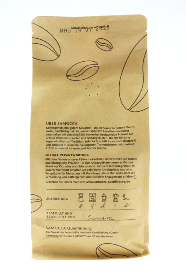 Bild 2 von Samocca Premium Direktkaffee Meámbar ganze Bohnen