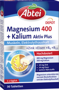 Abtei Magnesium 400 + Kalium Aktiv Plus Tabletten
