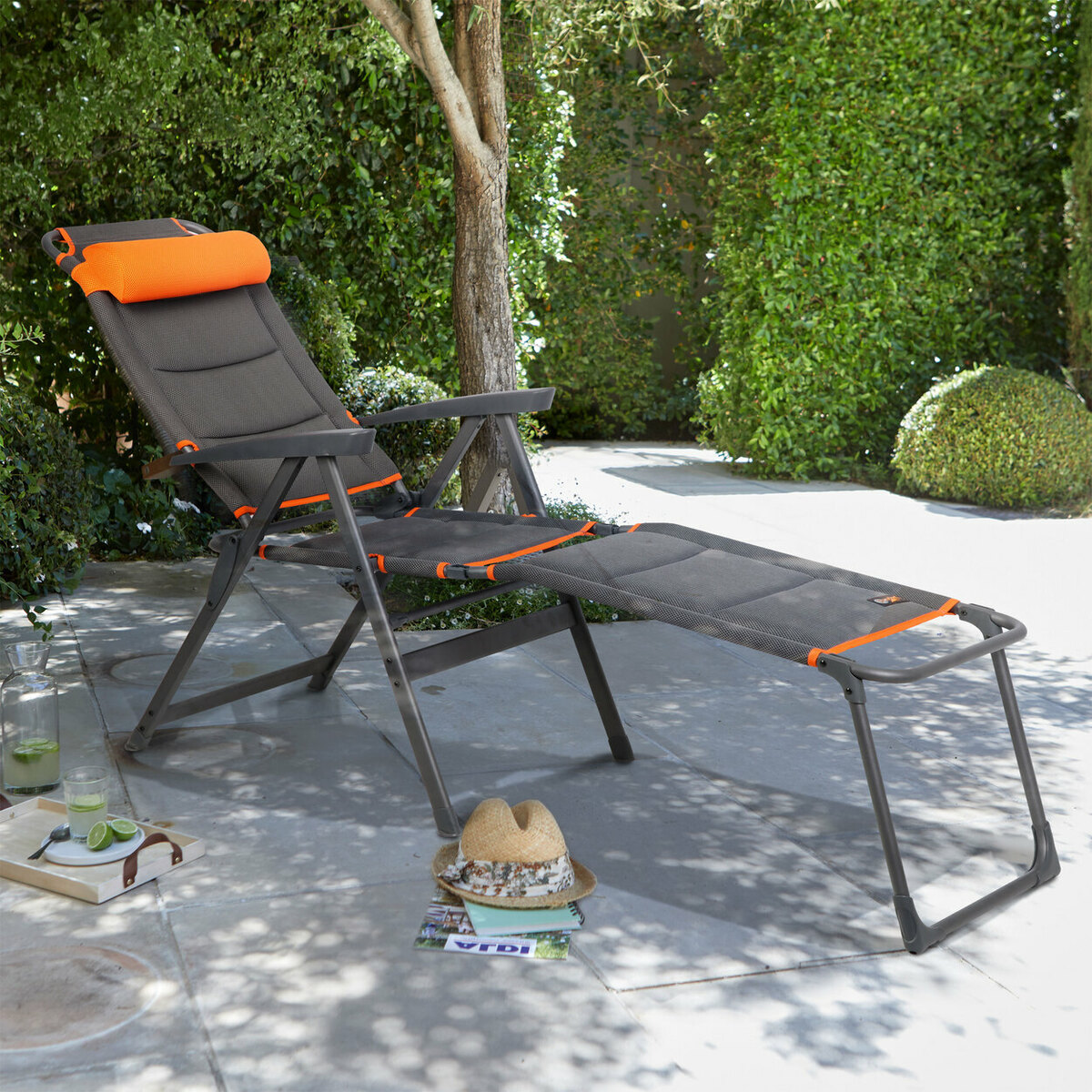PORTAL OUTDOOR CampingLiegestuhl mit Beinauflage Pisa im ALDI
