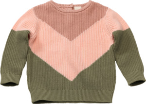 ALANA Kinder Pullover, Gr. 110, aus Bio-Baumwolle, rosa, grün