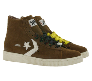 Converse x Barriers Pro Leather High Top Sneaker außergewöhnliche Echtleder-Schuhe A01787C Braun