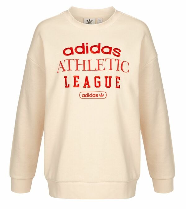 Bild 1 von adidas Originals Crew nachhaltiges Damen Baumwoll-Sweatshirt Oversized HL0048 Beige