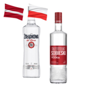 Five Lakes Vodka, Zoladkowa de Luxe  Wodka, Tambovskaya Silver Vodka oder Sobieski Vodka