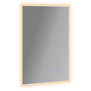 kleankin Badspiegel, Wandspiegel mit LED-Beleuchtung, Badezimmerspiegel mit Antibeschlag-Funktion, Dimmbarer Lichtspiegel, IP44 Wasserdicht, Aluminiumlegierung, 70 x 50 cm