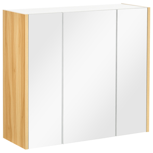 kleankin Spiegelschrank, Badspiegelschrank mit 3 Regalen, Wandschrank mit Spiegel, Hängeschrank für Badezimmer, Schlafzimmer, Weiß, 68 x 22 x 60 cm
