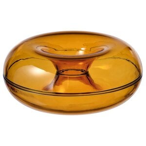 VARMBLIXT  Servierschüssel mit Deckel, Glas/orange