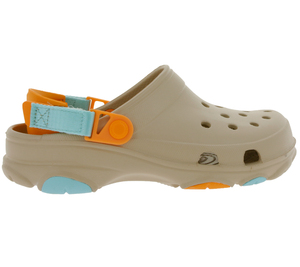 crocs Classic All-Terrain Clogs ergonomische Pantoffeln mit Klettverschluss 206340-2ZM Beige/Orange/Blau