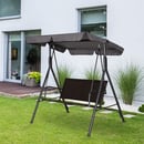 Bild 2 von Outsunny Rattan Hollywoodschaukel 2-Sitzer Gartenschaukel Schaukelbank Schwarz 140 x 110 x 151 cm