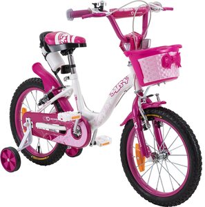 Actionbikes Kinderfahrrad Daisy 16 Zoll, pink, Stützräder, Korb, V-Brake-Bremsen, Antirutschgriffe