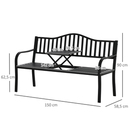 Bild 3 von Outsunny Gartenbank mit ausziehbarem Tisch Gartenmöbel Schwarz 150 x 58,5 x 90 cm