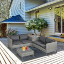 Bild 2 von Outsunny 4-tlg. Luxus Polyrattan Gartengarnitur inkl. Aufbewahrungsbox und Beistelltisch Sitzkissen