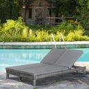 Bild 2 von Outsunny Gartenliege Doppelliege für 2 Personen 5-stufige Rückenlehne Metall PE Rattan Grau 195 x 12