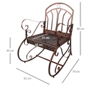 Bild 4 von Outsunny Gartenbank Schaukelbank 2-Sitzer Metall 61 x 79 x 90 cm