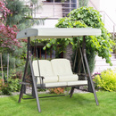 Bild 2 von Outsunny 2-Sitzer Hollywoodschaukel Gartenschaukel mit Sonnendach Kissen Tablett Metall Polyester Be