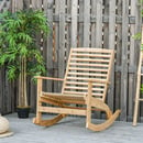 Bild 3 von Outsunny Garten Schaukelstuhl Relaxsessel Gartenstuhl Schaukelsessel Bambus Sperrholz Natur 70 x 100