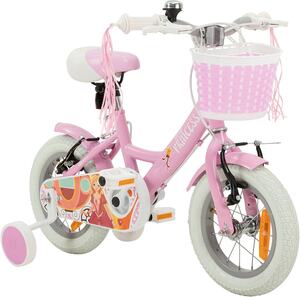 Actionbikes Kinderfahrrad Princess, 12 Zoll, rosa, V-Brake-Bremsen, Prinzessinnen-Design, Stützräder