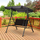 Bild 3 von Outsunny Rattan Hollywoodschaukel 2-Sitzer Gartenschaukel Schaukelbank Schwarz 140 x 110 x 151 cm