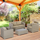 Bild 2 von Outsunny 4-tlg. Polyrattan Gartenmöbel Set Gartengarnitur Garten-Set Sitzgruppe Loungeset Loungemöbe