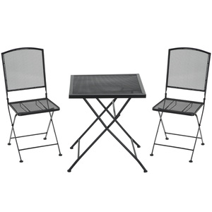 Outsunny Garten Sitzgruppe 3-teiliges Bistro-Set Garnitur 1 Tisch+2 faltbare Stühle für Terrasse Bal