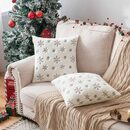 Bild 2 von Kissenbezug 45* 45cm, Pailletten Schneeflocke, für Weihnachten Wohnzimmer, Rosnek (1 Stück), weicher Plüsch; Sofa Kissen Dekoration