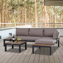 Bild 2 von Outsunny 3-teiliges Gartenmöbel-Set mit Beistelltisch Sofa mit Kissen 164 x 74 x 69 cm