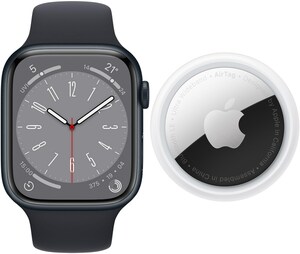 Watch Series 8 (45mm)+AirTag Smartwatch mitternacht