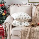 Bild 3 von Kissenbezug 45* 45cm, Pailletten Schneeflocke, für Weihnachten Wohnzimmer, Rosnek (1 Stück), weicher Plüsch; Sofa Kissen Dekoration