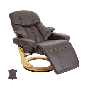 MCA Relaxsessel Windsor 2, Fernsehsessel Sessel, Echtleder 150kg belastbar ~ braun, naturbraun