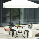 Bild 2 von Outsunny Sitzgruppe 3-teilige Essgruppe Gartenmöbel-Set 1 Tisch+2 Stühle mit Schirmloch Terrasse Alu