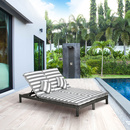 Bild 3 von Outsunny Polyrattan Doppelliege Sonnenliege Gartenliege für 2 Personen Relaxliege Luxus Lounge 5-stu