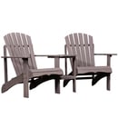 Bild 1 von Outsunny Gartenbank mit Tisch und Schirmloch 2 Stühle-Set Kaffee 178 x 87 x 92 cm